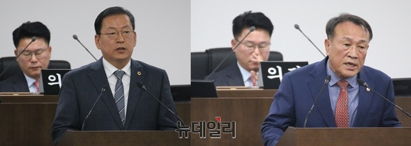 ▲ 왼쪽부터 제1부의장 유인호 의원, 제2부의장 김응규 의원.ⓒ이길표 기자