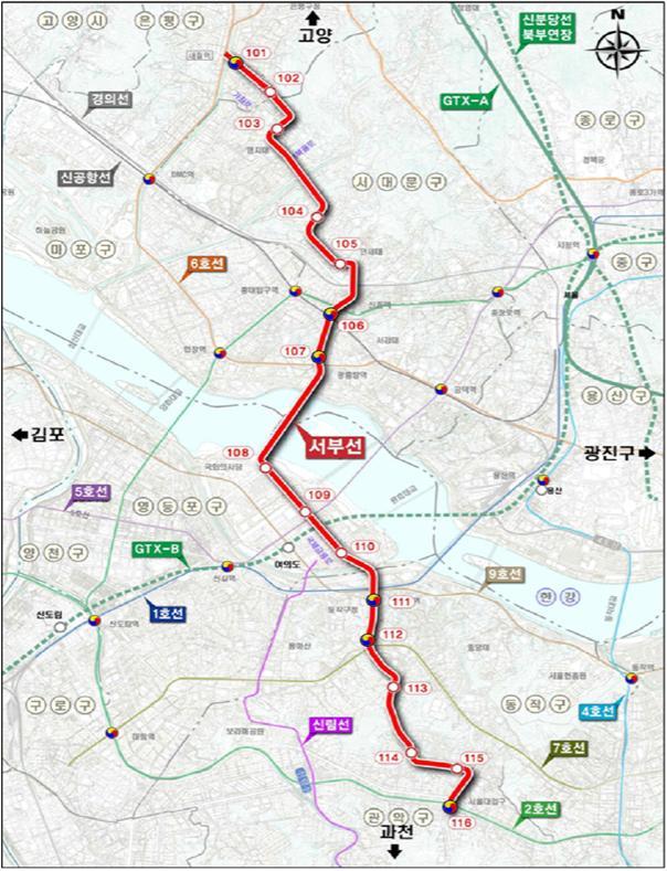 ▲ 도시철도 '서부선' 계획도. ⓒ서울시 제공