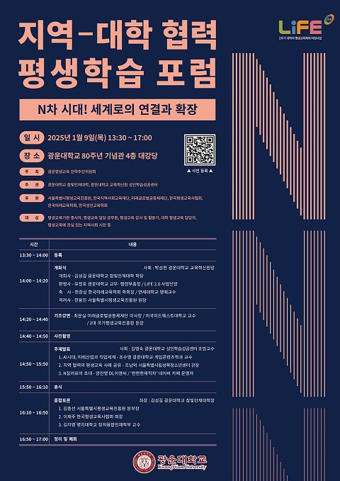 ▲ 지역-대학 협력 평생학습 포럼 포스터.ⓒ광운대