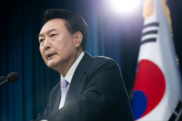 ▲ 윤석열 대통령이 지난해 11월 7일 서울 용산 대통령실 청사에서 열린 대국민담화 및 기자회견에서 기자들의 질문에 답하고 있다. ⓒ대통령실 제공