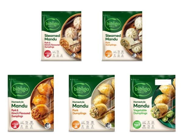 ▲ CJ제일제당이 호주 IGA에서 판매하는 비비고 만두 5종ⓒCJ제일제당