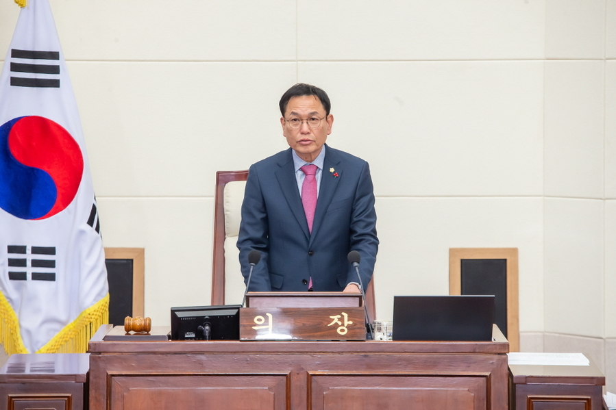 ▲ 박교상 의장이 개회사를 하고있다.ⓒ구미시의회