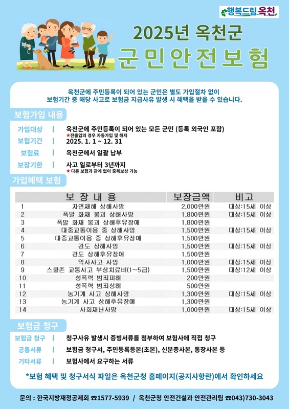 ▲ 옥천군 안전보험 홍보자료.ⓒ옥천군