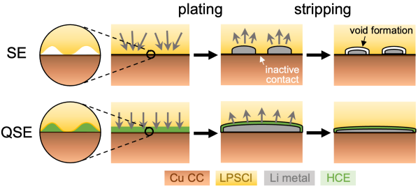 ▲ 리튬 증착 및 탈착 메커니즘 관련 도식.ⓒ성신여대