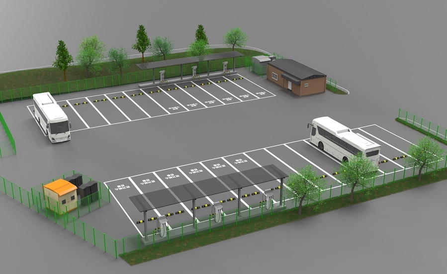 ▲ 전기버스 충전시설 남부종점 조감도.ⓒ청주시