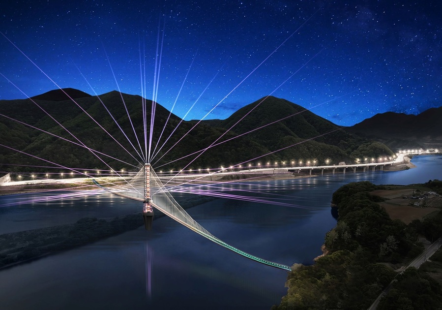 ▲ 단양군 시루섬 생태탐방교 야간경관 조감도.ⓒ단양군