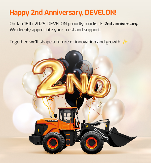 ▲ HD현대인프라코어의 건설장비 브랜드 '디벨론'(DEVELON) 론칭2주년을 맞아 고객에게 보낸 뉴스레터 이미지. ⓒHD현대