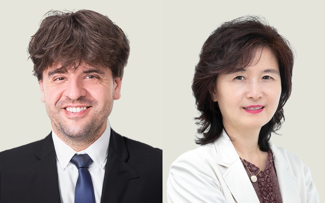 ▲ 칼 다이서로스 미국 스탠포드대 생명공학 및 정신의학·행동과학부 교수, 안명주 성균관의대 삼성서울병원 혈액종양내과 교수. ⓒ아산사회복지재단