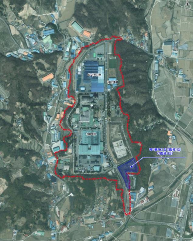 ▲ 현도면 죽전리 668번지 공공 재활용선별센터 사업부지.ⓒ청주시