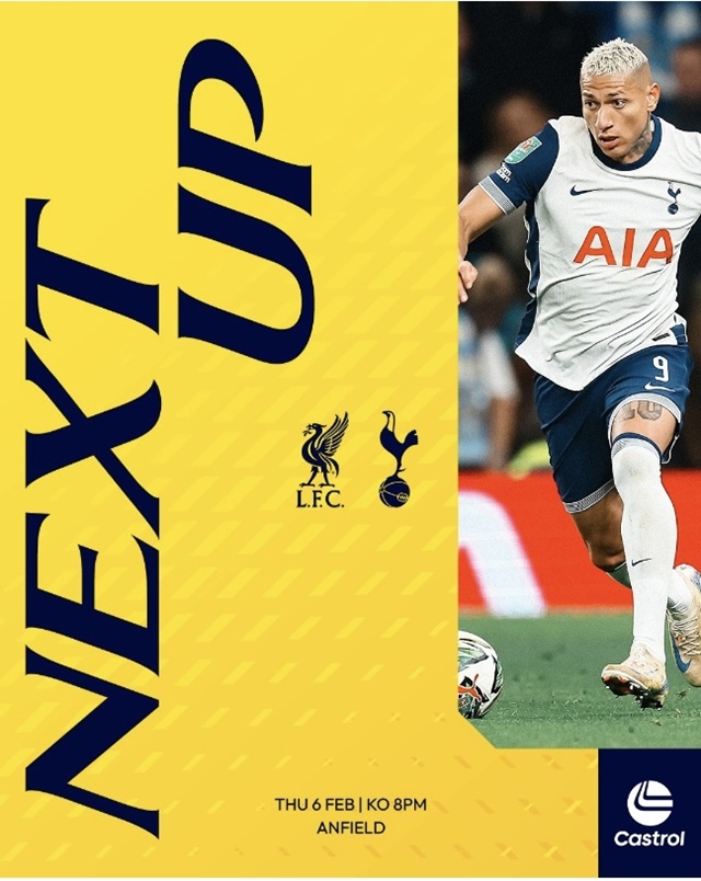 ▲ 리버풀 FC와의 카라바오컵 준결승 2차전 경기를 예고하는 토트넘 홋스퍼 FC. 사진=토트넘 인스타그램 갈무리. ⓒspursoffical