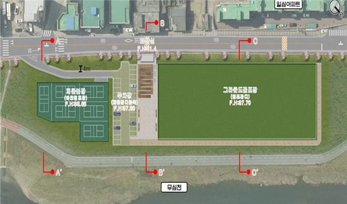 ▲ 청주시 무심천 그라운드골프장 및 피클볼장 조성 계획도. ⓒ청주시