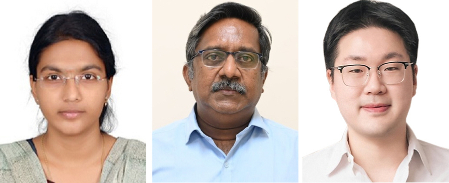 ▲ 왼쪽부터 디비아 할샤발디니 연구원, 라제시 교수, 김익현 교수.ⓒ계명대