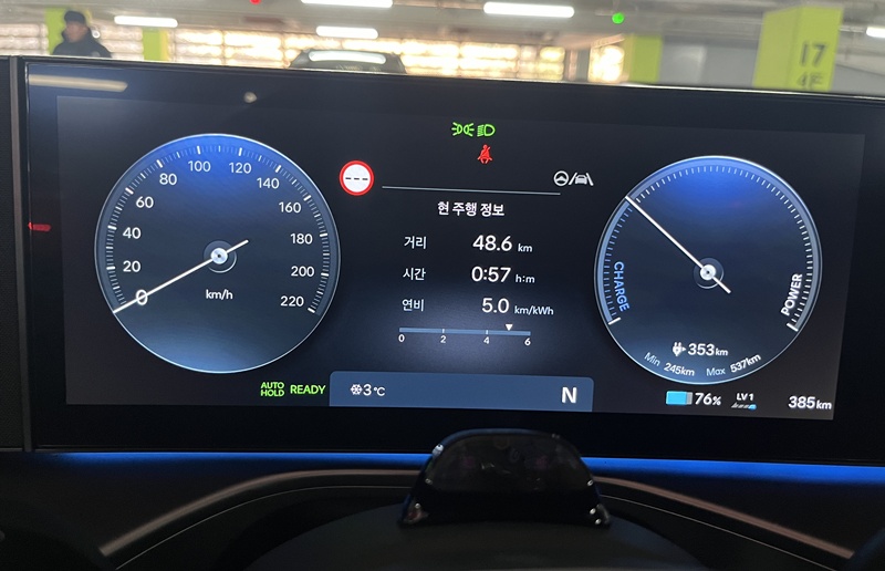 ▲ 양평~서울 약 49km 시승 후 계기판 정보. ⓒ김보배 기자