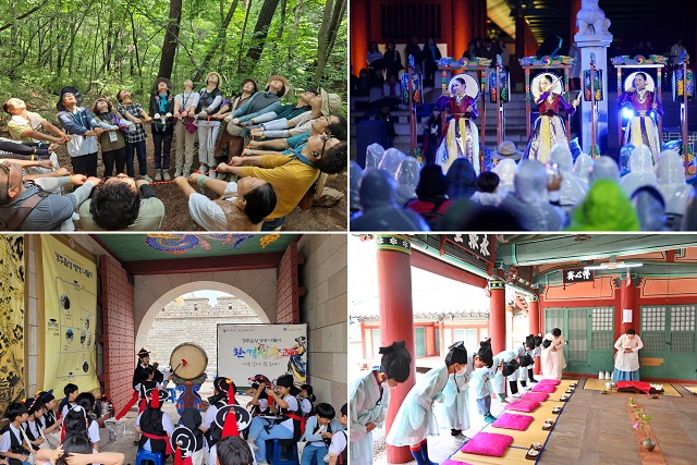 ▲ 상단 좌측 칠불암 5감 힐링체험, 상단 우측 문화유산야행, 하단 좌측 생생국가유산, 하단 우측 물따라 바람따라 프로그램.ⓒ경주시