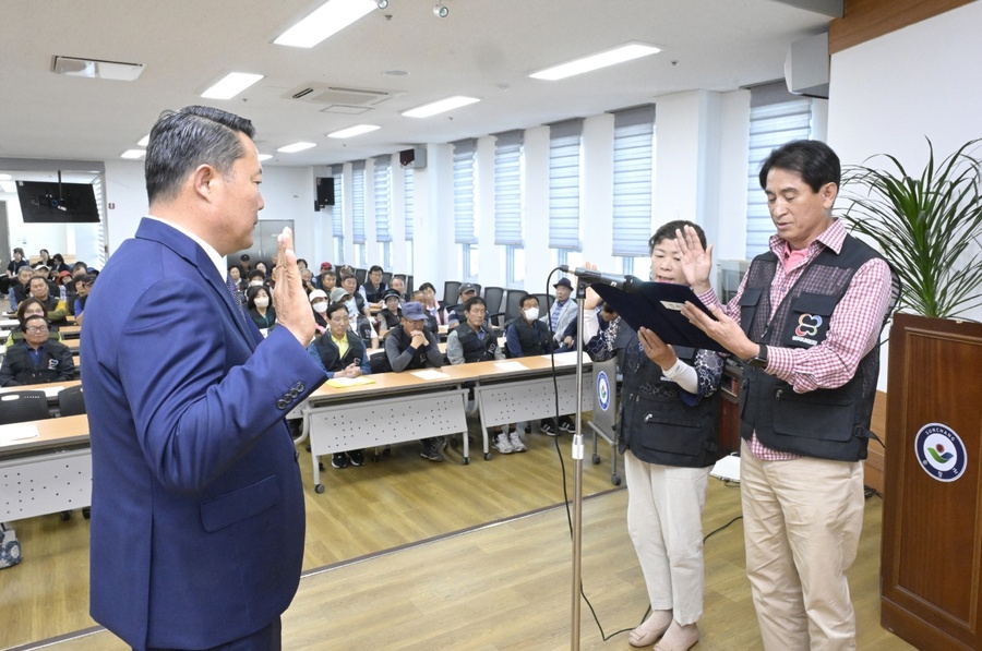 ▲ 순창시니어클럽이 주관하는 노인일자리 참여자 대상으로 안전교육ⓒ순창군