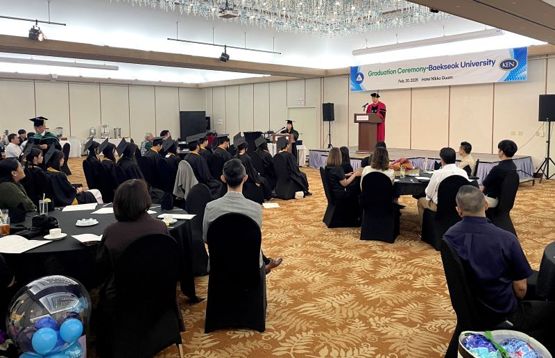 ▲ 괌 니코호텔에서 백석대 ‘찾아가는 졸업식’이 진행되고 있다.ⓒ백석대