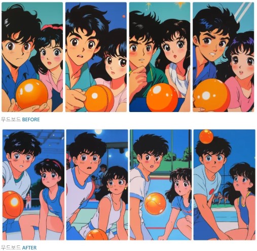 ▲ 무드보드 사용 전(위)과 후(아래) 비교. ⓒ셀피쉬클럽