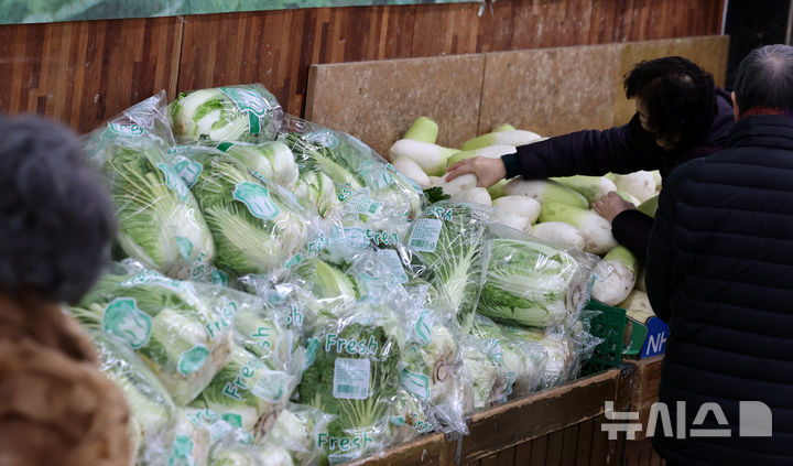 ▲ 지난 20일 오후 서울 서초구 농협하나로마트 양재점에서 한 시민이 무를 살펴보고 있다. ⓒ뉴시스