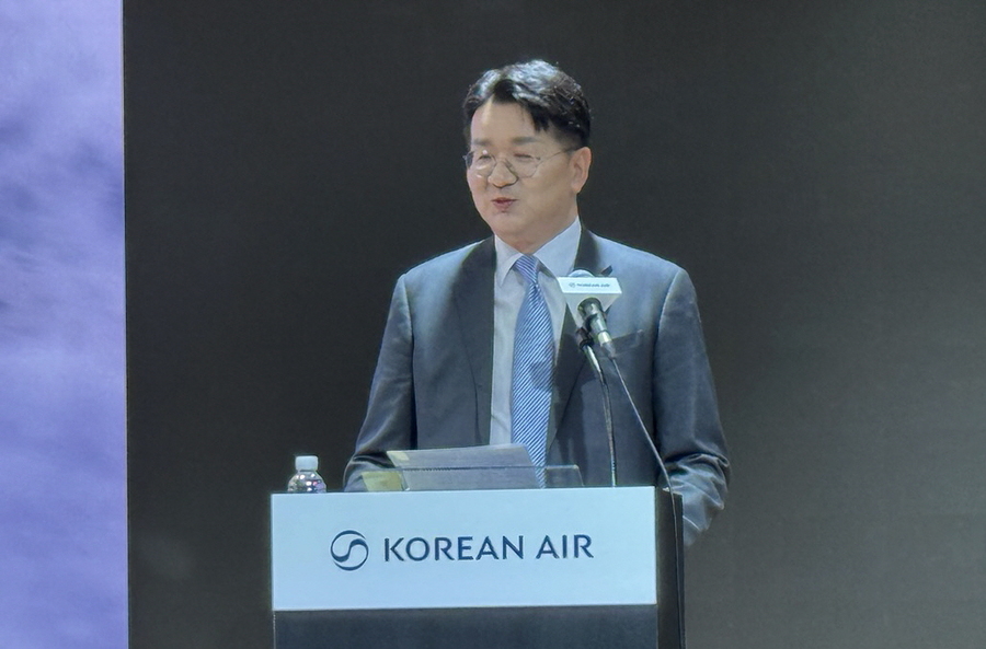 ▲ 질의응답 시간에 답변하는 조 회장 모습. ⓒ김재홍 기자