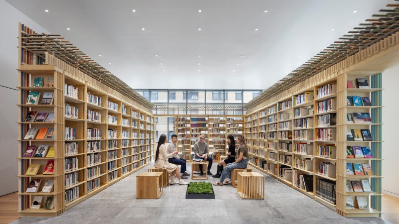 ▲ 뉴욕코리아센터 도서관 전경.ⓒ마이클 모런·스튜디오 엠퍼띠·프랙시스