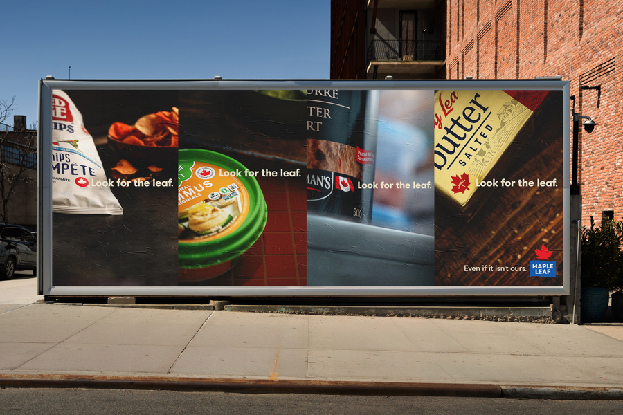 ▲ 메이플 리프 푸즈의 'Look for the leaf' 캠페인. ©Maple Leaf Foods