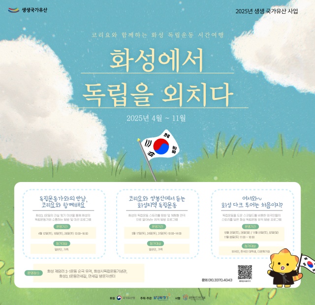 ▲ 코리요와 함께하는 화성 독립운동 시간여행(화성에서 독립을 외치다) 포스터ⓒ화성시 제공