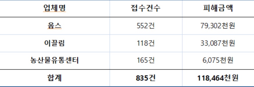▲ 피해다발 업체별 소비자 피해 현황.ⓒ서울시