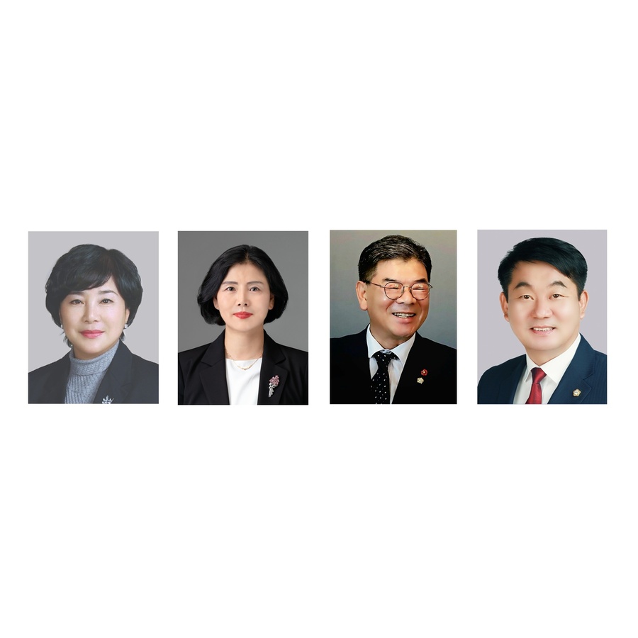 ▲ 왼쪽부터 박미옥, 김정숙, 양재영, 윤기현 의원순.ⓒ경산시의회