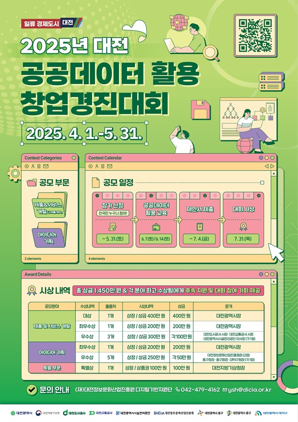 ▲ 공공데이터 활용 창업경진대회 포스터.ⓒ대전시