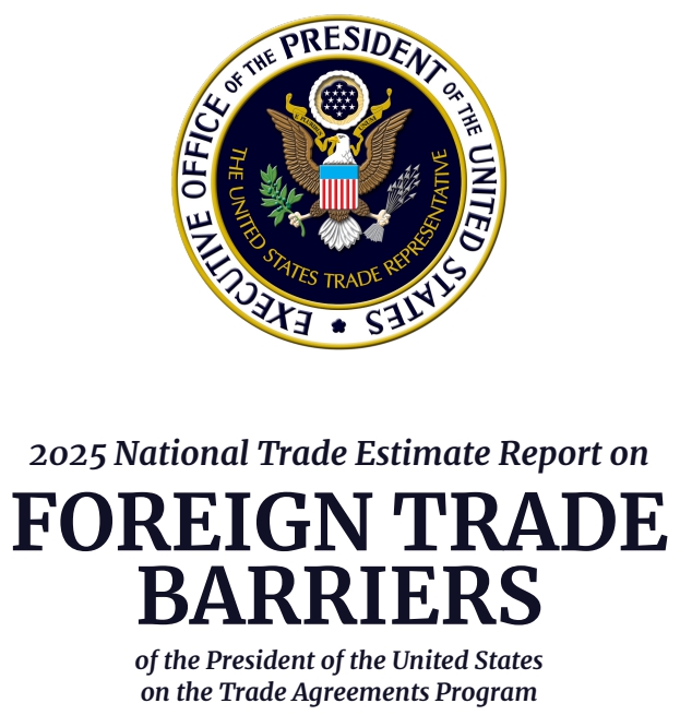 ▲ ⓒ미국 무역대표부의 국가별 무역평가 보고서 표지 캡처