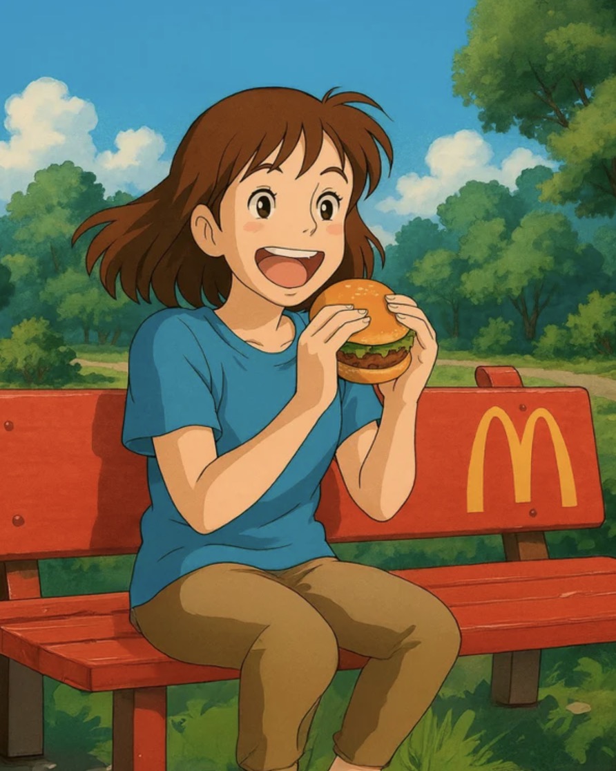 ▲ 맥도날드 멕시코가 공식 페이스북에 올린 '지브리 스타일' 이미지. ©맥도날드 멕시코