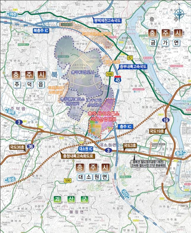 ▲ 충주 바이오헬스 국가산업단지 위치도.ⓒ충북도