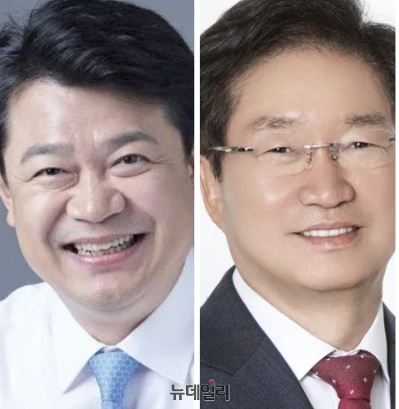 ▲ 왼쪽부터 더불어민주당 복기왕 의원, 김영석 국민의힘 충남도당위원장.ⓒ뉴데일리 D/B