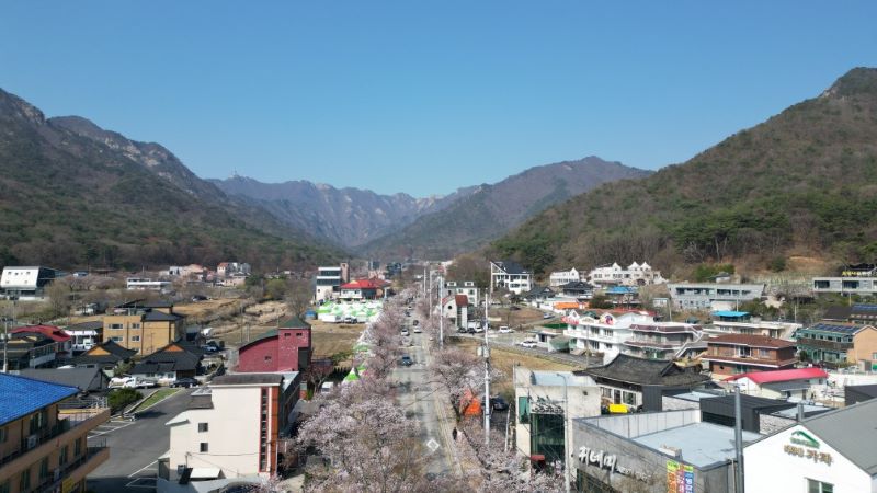 ▲ 공주시 일대 드론 산불 감시 모습.ⓒ공주시