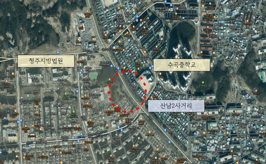 ▲ 청주시는 서원구 산남동 산남2사거리 일원서 침수예방사업을 본격 추진한다.ⓒ청주시