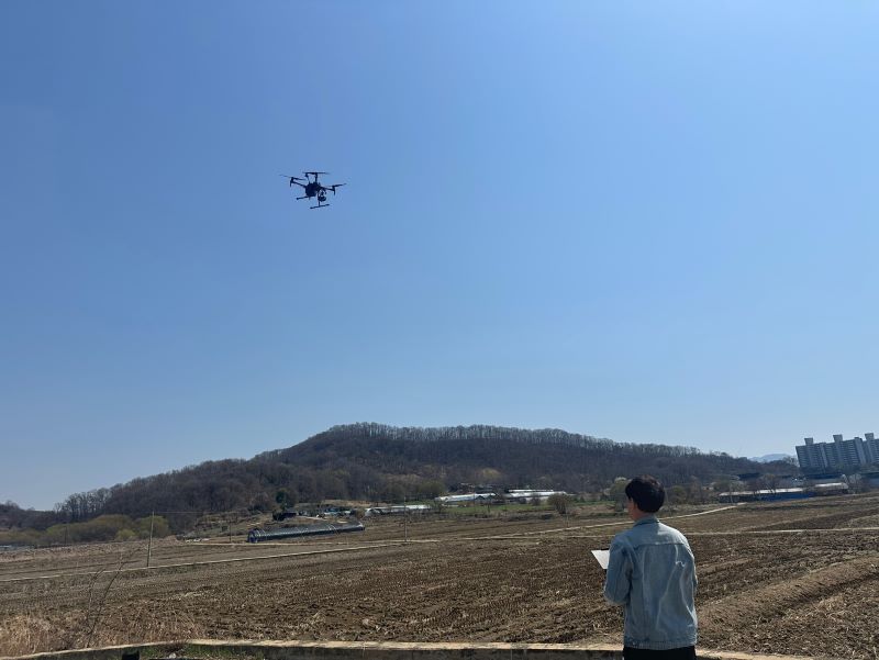 ▲ 드론을 활용한 산불 예찰 활동 모습.ⓒ아산시