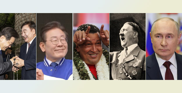 ▲ 좌파의 대표 이재명에 따라 붙는 이미지는 이렇다. 외교는 시진핑에 