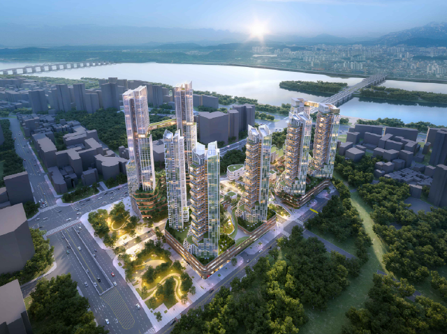 ▲ 용산 정비창전면 제1구역 조합 원안 설계 조감도ⓒ포스코이앤씨