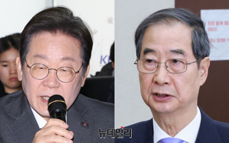 ▲ 이재명 더불어민주당 대표(왼쪽)와 한덕수 대통령 권한대행. ⓒ뉴데일리