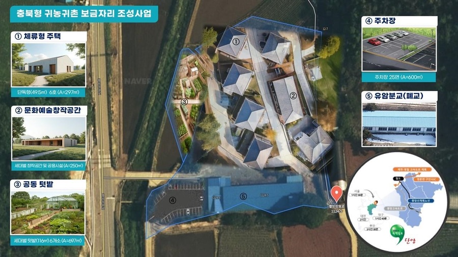 ▲ ‘2025년 충북형 귀농귀촌 보금자리 조성사업’ 조감도.ⓒ단양군