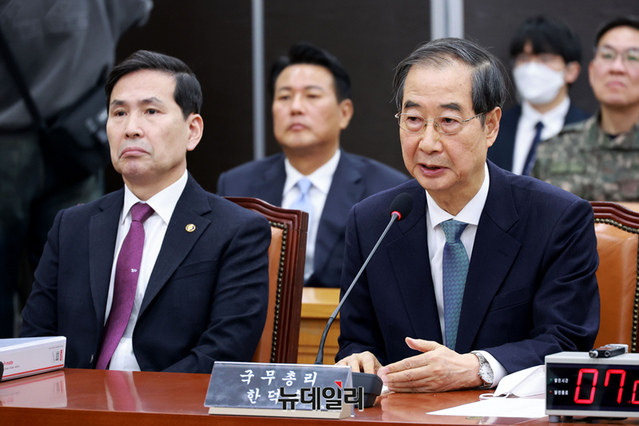 ▲ 한덕수 대통령 권한대행 겸 국무총리. ⓒ이종현 기자