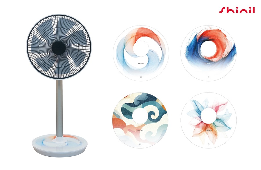 ▲ 신일전자가 중국에서 첫 공개한 한국 전통문양 선풍기 모습. ⓒ신일전자