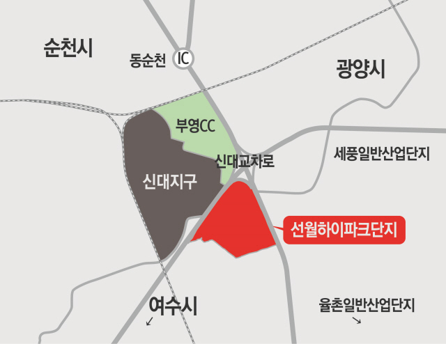 ▲ 선월하이파크단지 위치도ⓒ중흥건설그룹