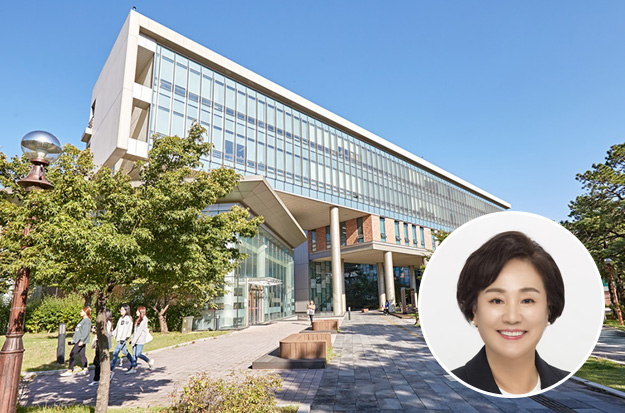 ▲ 덕성여자대학교 전경. 우측 하단은 김건희 총장.ⓒ덕성여대