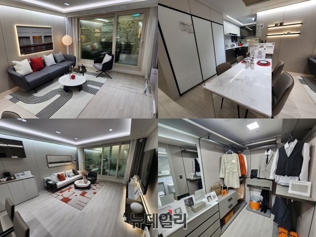 ▲ 59㎡A·B 타입 거실, 안방 및 드레스룸=나광국 기자