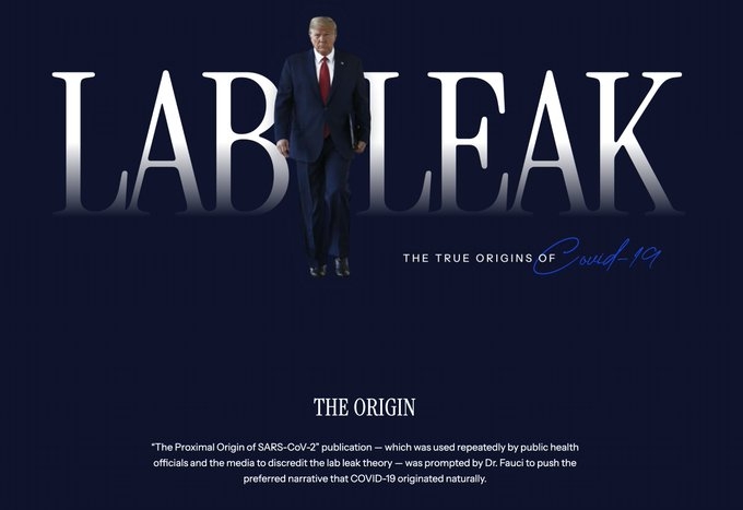 ▲ 미국 백악관 공식 홈페이지에 코로나19 바이러스가 실험실에서 인위적으로 만들어졌다는 주장이 실렸다.ⓒ백악관 홈페이지 캡쳐.