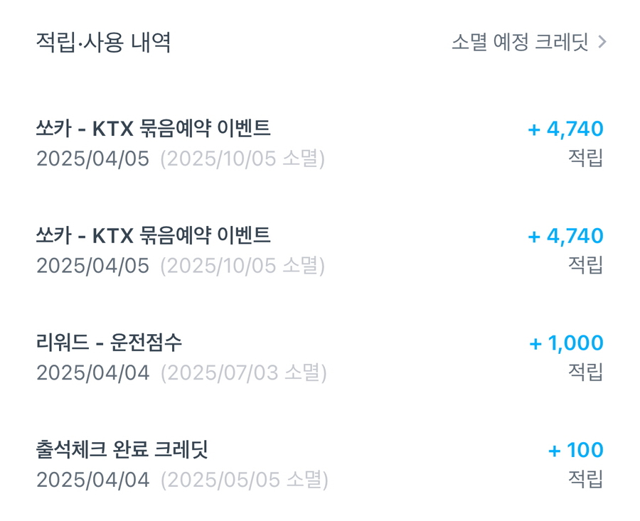 ▲ KTX 결제 비용은 할인되지 않지만 크레딧으로 적립된다. ⓒ김재홍 기자