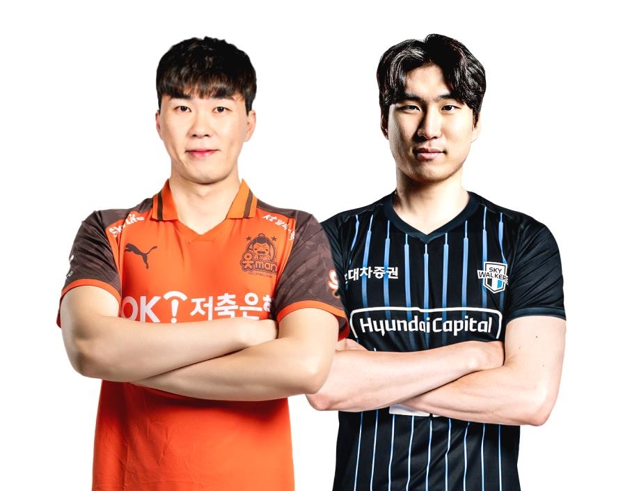 ▲ OK저축은행과 현대캐피탈이 전광인과 신호진을 맞바꾸는 트레이드를 단행했다.ⓒOK저축은행 제공
