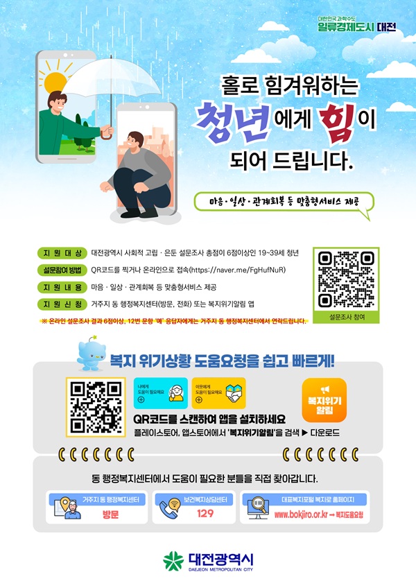 ▲ 청년 고독사 고위험군 발굴 5월까지 연장 포스터.ⓒ대전시
