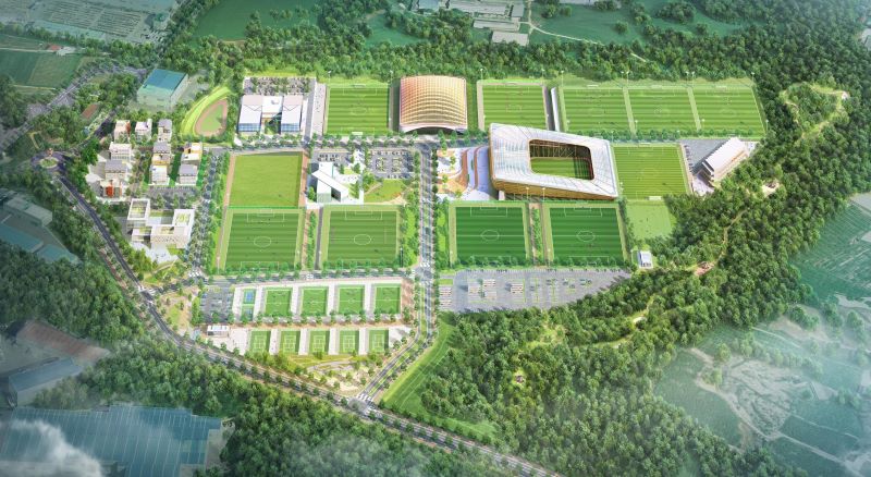 ▲ 오는 7월 준공 앞두고 이름 짓기에 들어간 대한민국 축구종합센터 조감도.ⓒ천안시